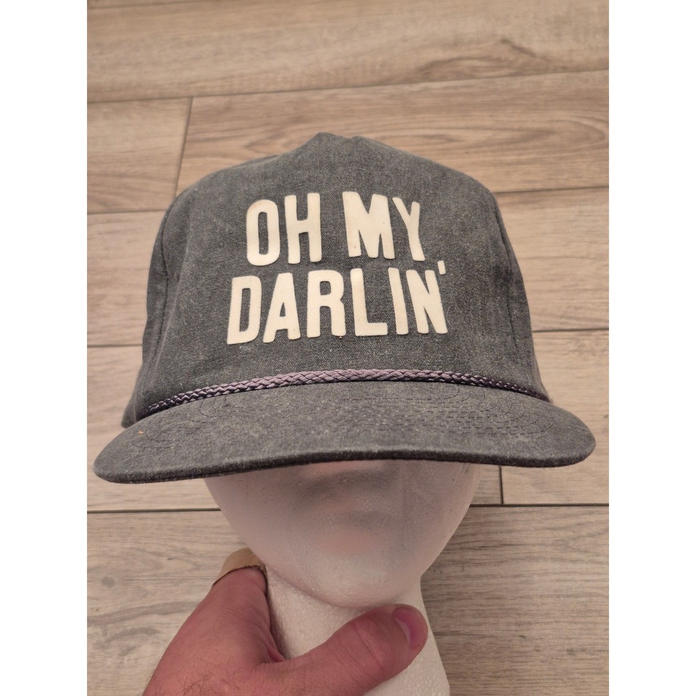 Frankie Jean Austin Texas Oh My Darlin Grey Rope Snapback Hat Flat Brim Mens Cap